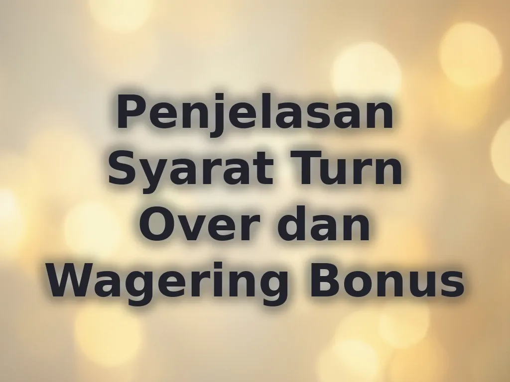 Penjelasan Syarat Turn Over dan Wagering Bonus